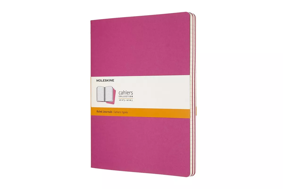 Een Moleskine Cahier Journals Ruled XL Kinetic Pink (set of 3) koop je bij Moleskine.nl